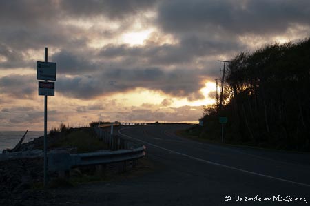 Nearing sunset, we finally hit the coast. Photo by Brendan McGarry.